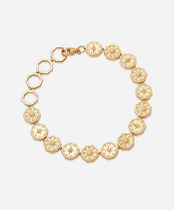 Astley Clarke - Gold Plated Vermeil Silver Celestial White Sapphire Chain Bracelet image number null