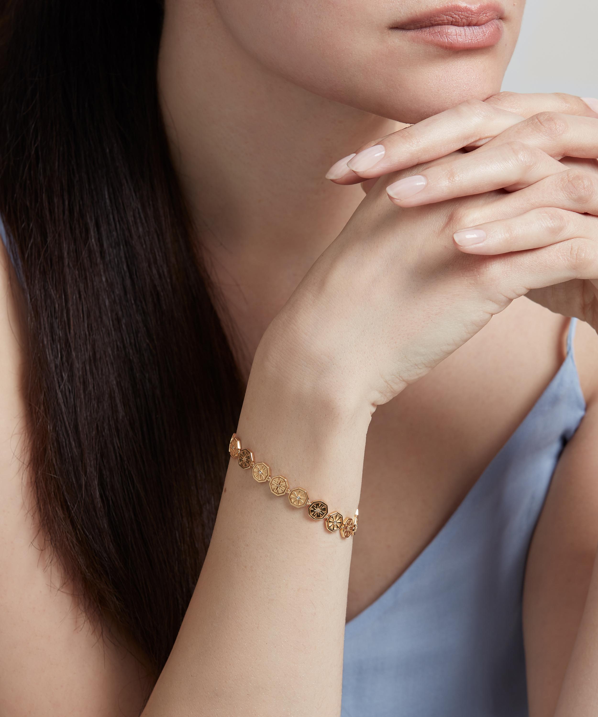 Astley Clarke - Gold Plated Vermeil Silver Celestial White Sapphire Chain Bracelet image number 1