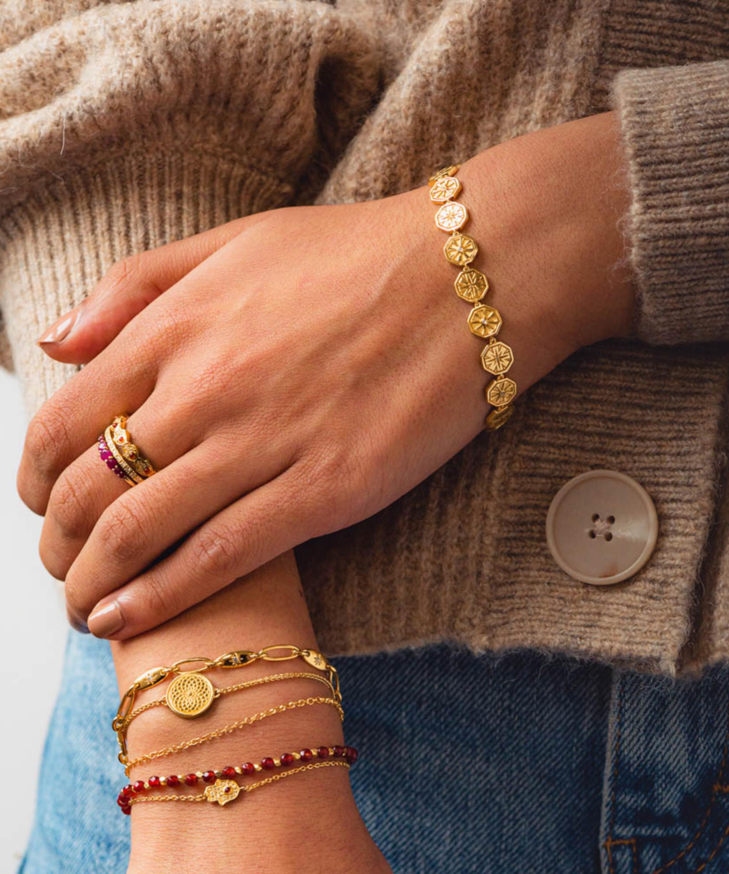 Astley Clarke - Gold Plated Vermeil Silver Celestial White Sapphire Chain Bracelet image number 3