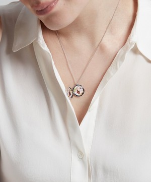 Astley Clarke - 14ct White Gold Large Icon Diamond Locket Necklace image number 1