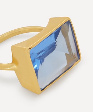 Shyla - Gold-Plated Lenny Glass Stone Cocktail Ring image number 2