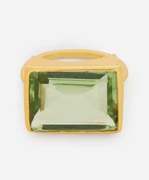 Gold-Plated Lenny Glass Stone Cocktail Ring