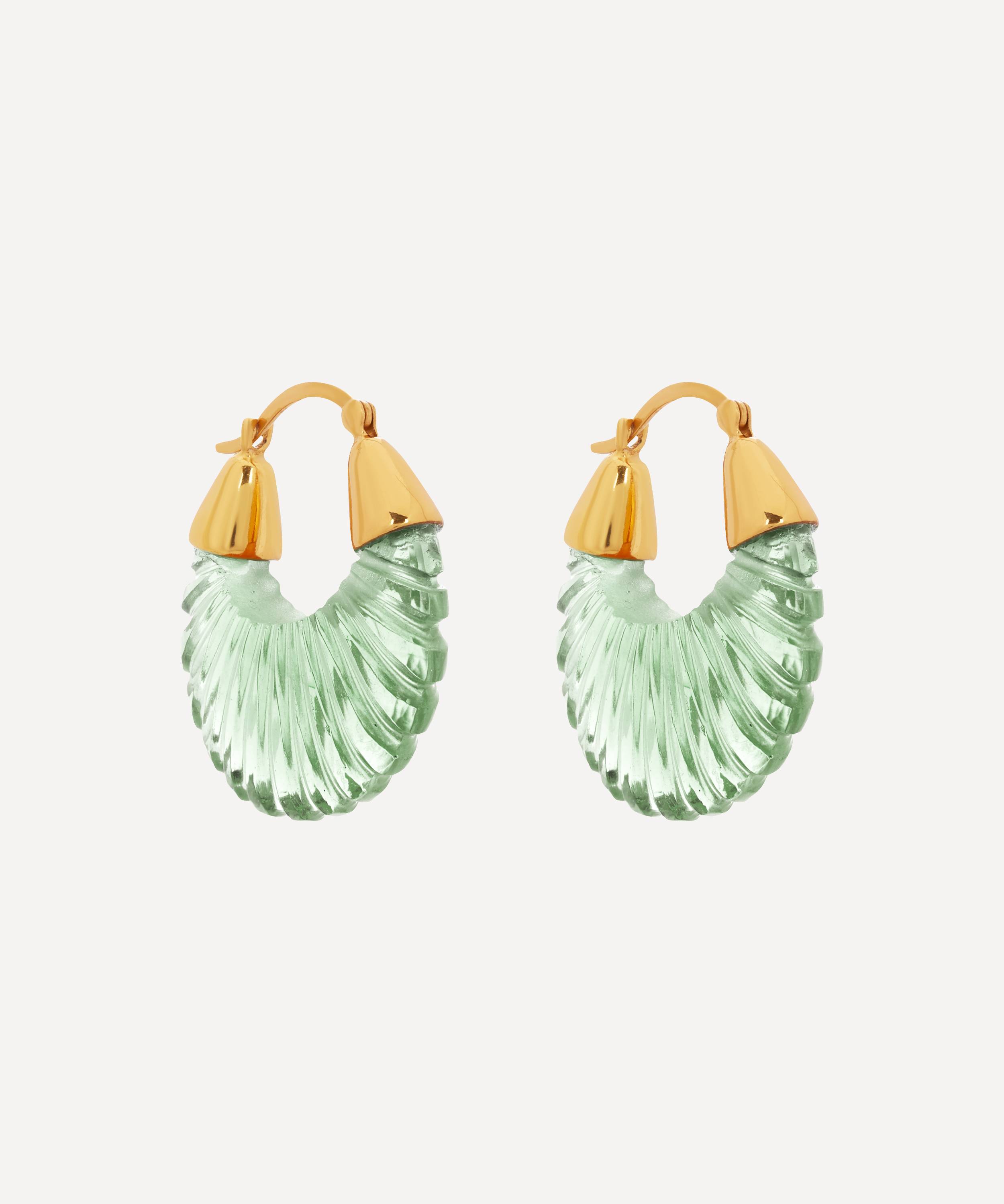 Shyla Gold Plated Etienne Glass Hoop Earrings Liberty