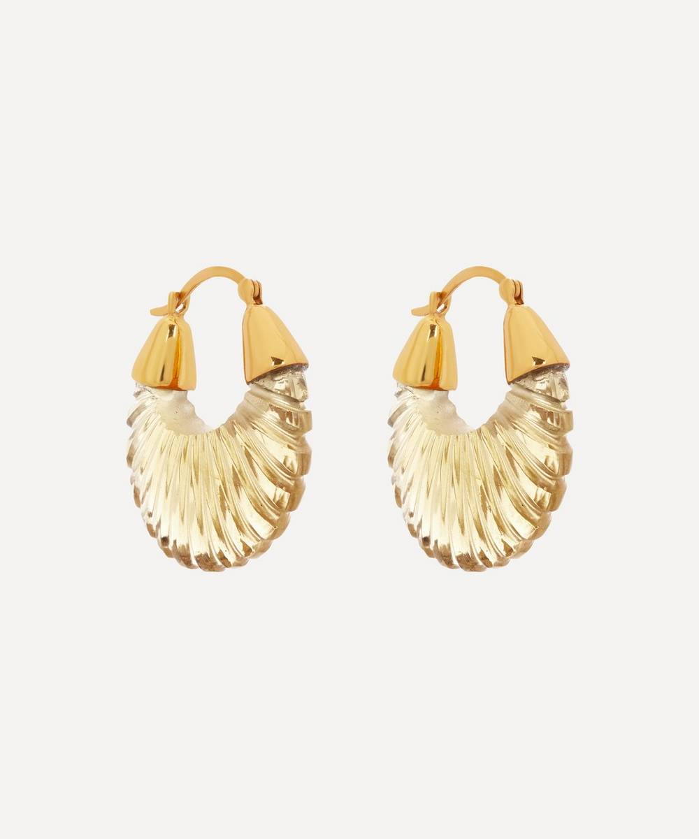 Shyla - Gold-Plated Etienne Glass Hoop Earrings