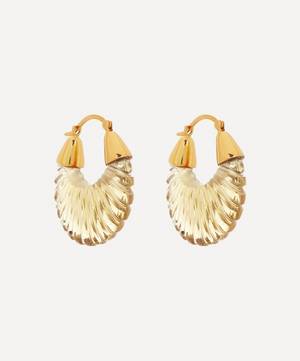 Gold-Plated Etienne Glass Hoop Earrings