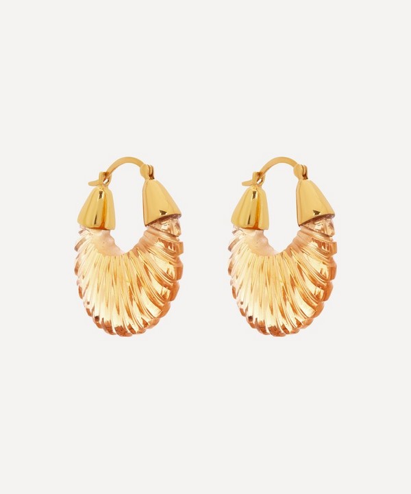 Shyla - Gold-Plated Etienne Glass Hoop Earrings image number null