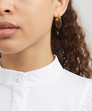 Shyla - Gold-Plated Etienne Glass Hoop Earrings image number 1