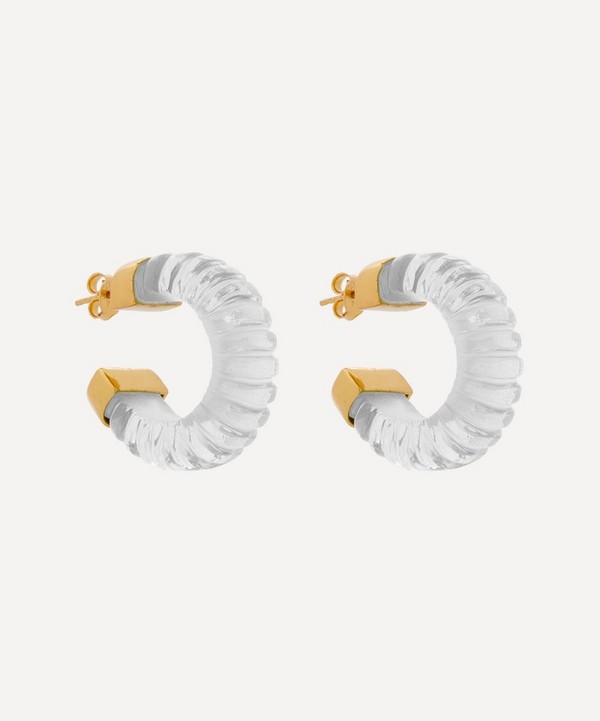 Shyla - Gold-Plated Esme Glass Hoop Earrings image number null