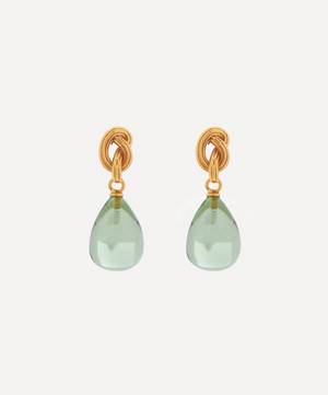 Gold-Plated Synthea Glass Stone Drop Earrings