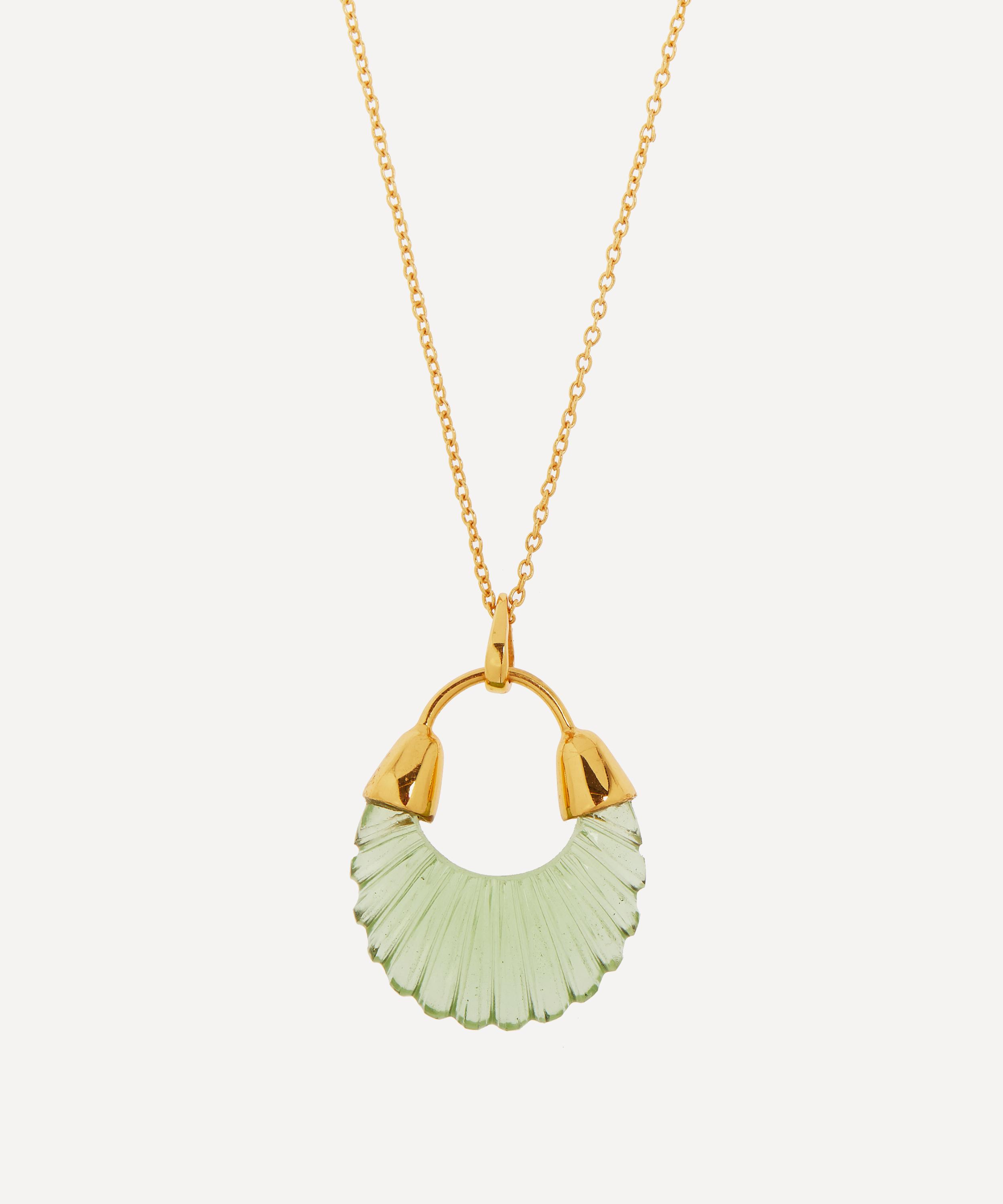 Gold-Plated Etienne Glass Pendant Necklace