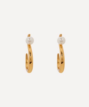 Shyla - Gold-Plated Celia Pearl Hoop Earrings image number 0