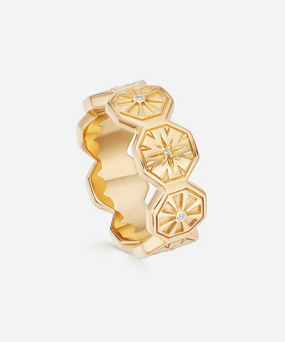 Astley Clarke - Gold Plated Vermeil Silver Celestial White Sapphire Ring