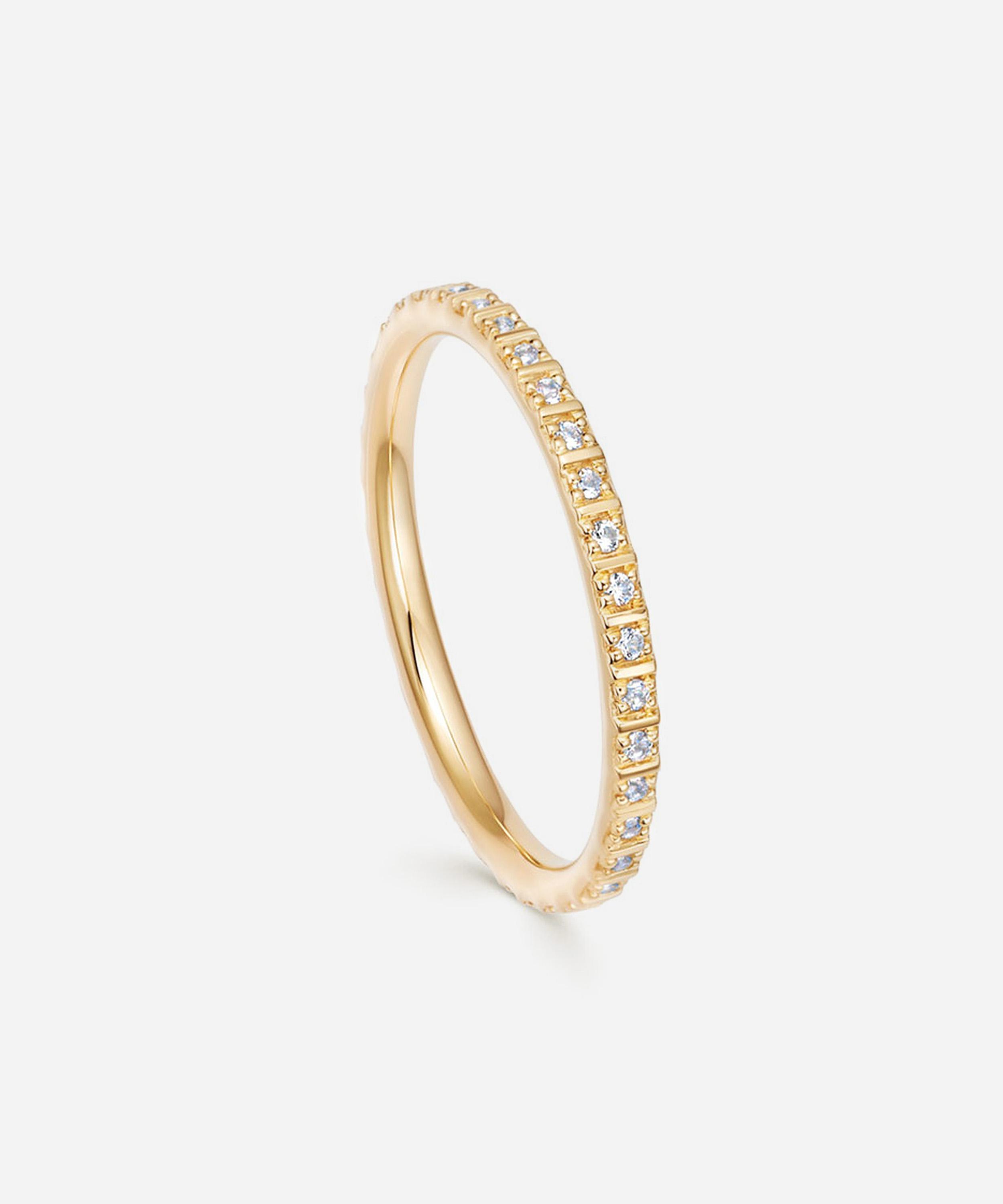 Astley Clarke - Gold Plated Vermeil Silver Celestial Astra White Sapphire Eternity Ring image number 