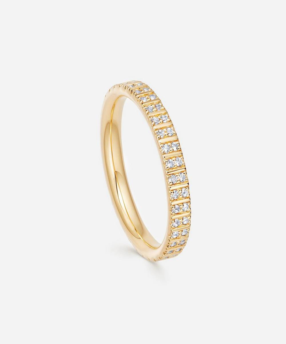 Astley Clarke - Gold Plated Vermeil Silver Celestial Astra White Sapphire Double Eternity Ring