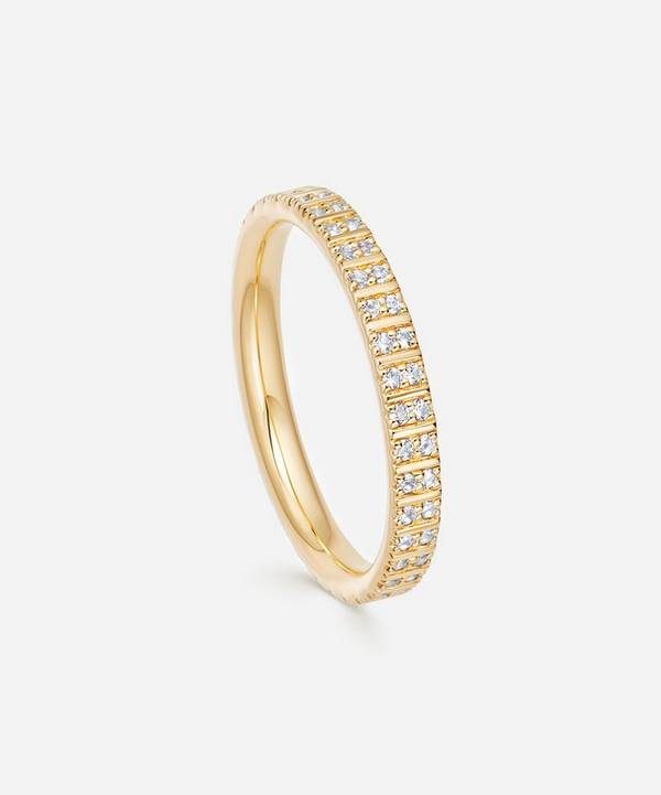 Astley Clarke - Gold Plated Vermeil Silver Celestial Astra White Sapphire Double Eternity Ring image number 0