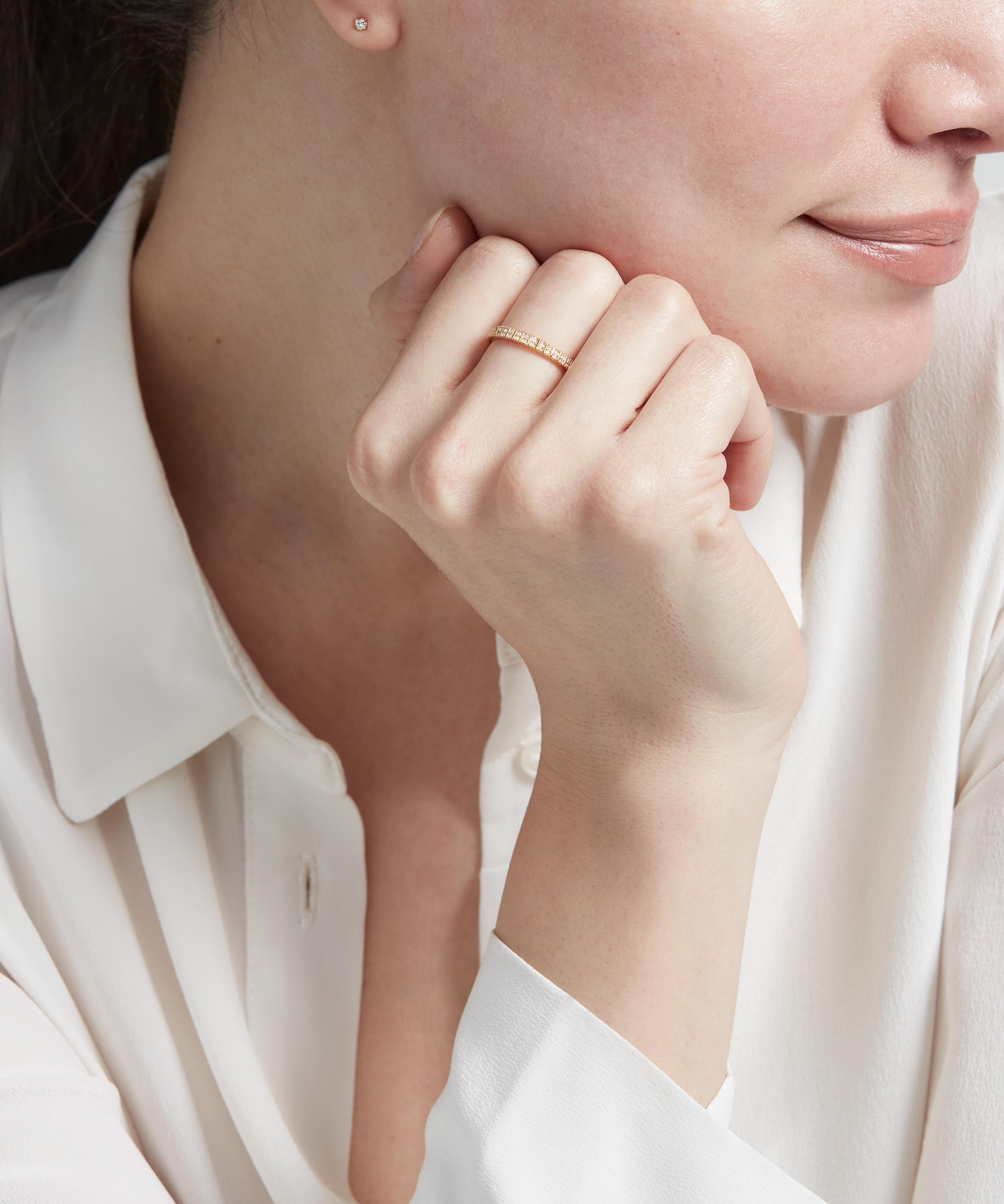 Astley Clarke - Gold Plated Vermeil Silver Celestial Astra White Sapphire Double Eternity Ring image number 