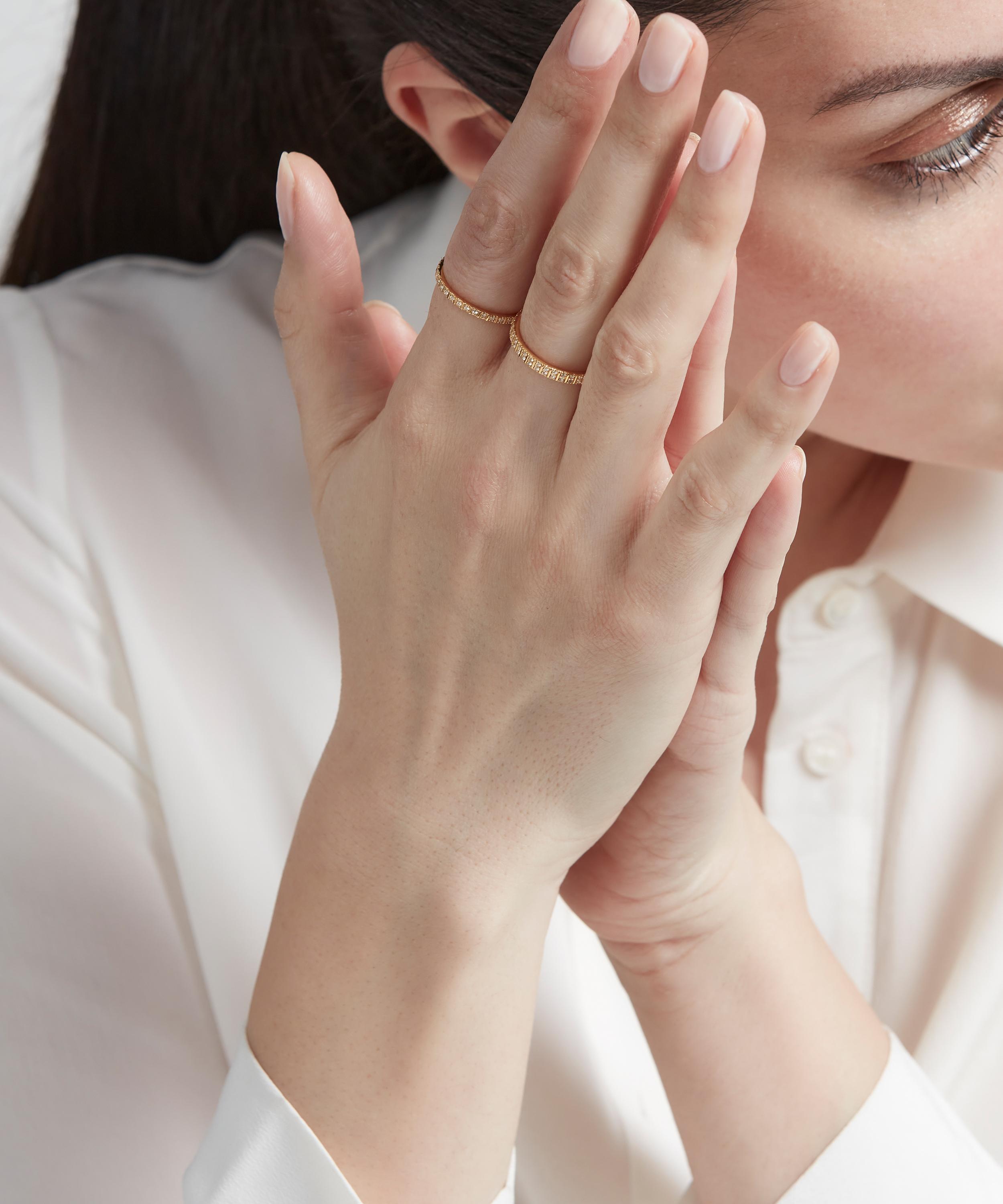 Astley Clarke - Gold Plated Vermeil Silver Celestial Astra White Sapphire Double Eternity Ring image number 