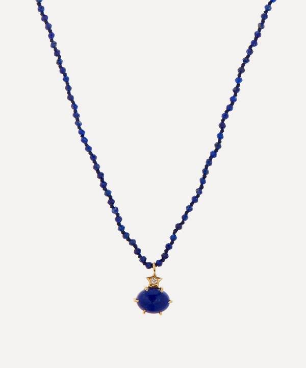 Andrea Fohrman - Mini Cosmo Lapis and Diamond Beaded Pendant Necklace image number 0