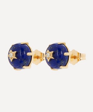 Andrea Fohrman - 14ct Gold Mini Cosmo Lapis and Diamond Stud Earrings image number 2