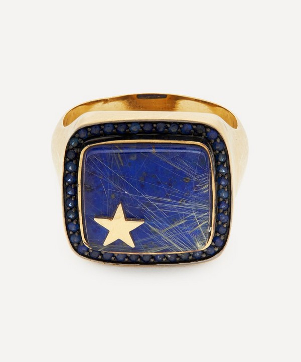 Andrea Fohrman - Gold Zenith Lapis and Blue Sapphire Ring