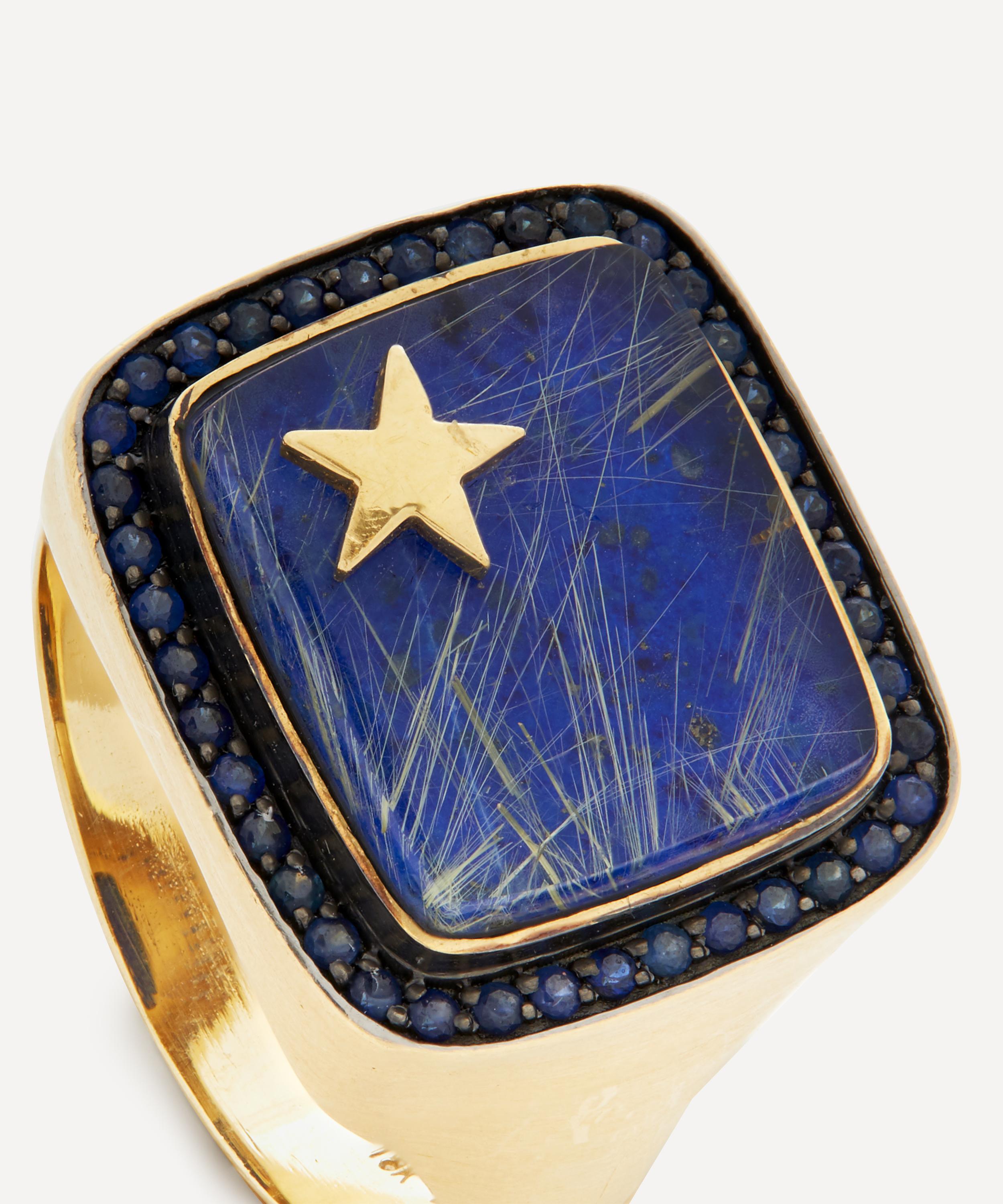 Andrea Fohrman - Gold Zenith Lapis and Blue Sapphire Ring image number 3