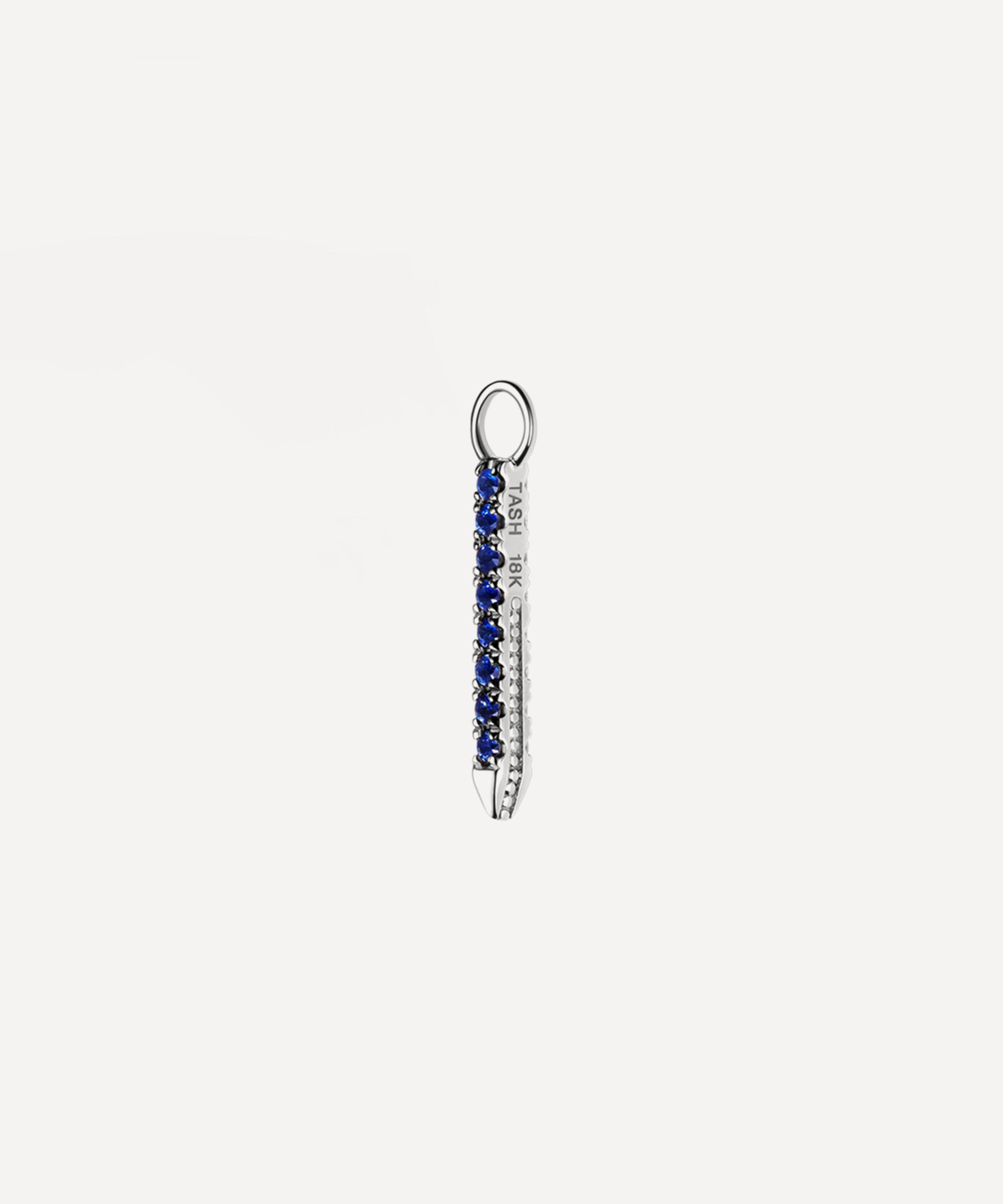Maria Tash - 14ct 11mm Diamond and Sapphire Eternity Bar Charm image number 2