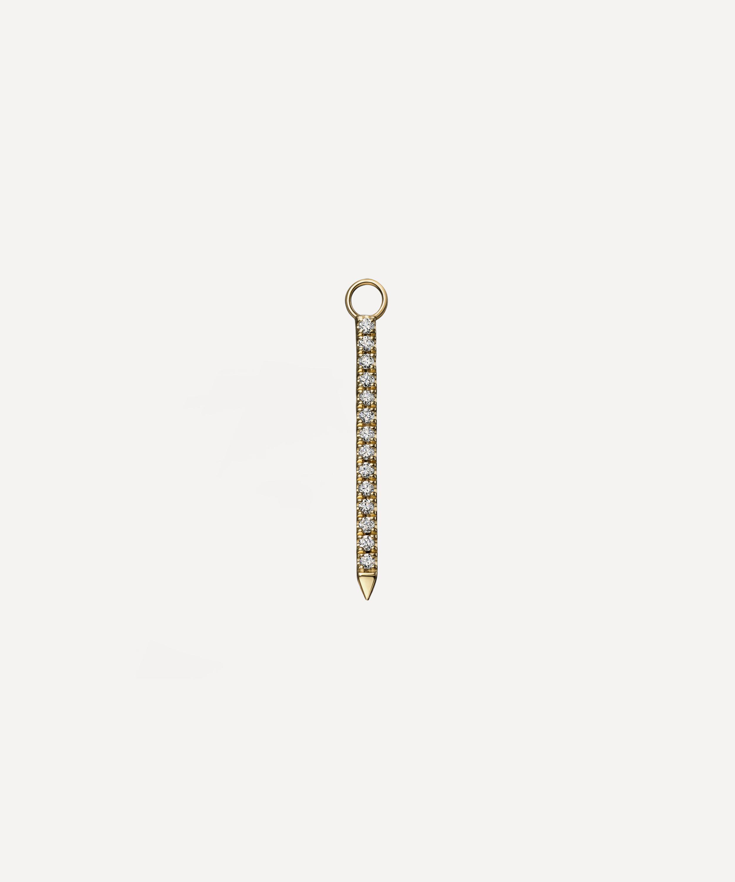 Maria Tash - 18ct 18mm Diamond and Sapphire Eternity Bar Charm image number 3