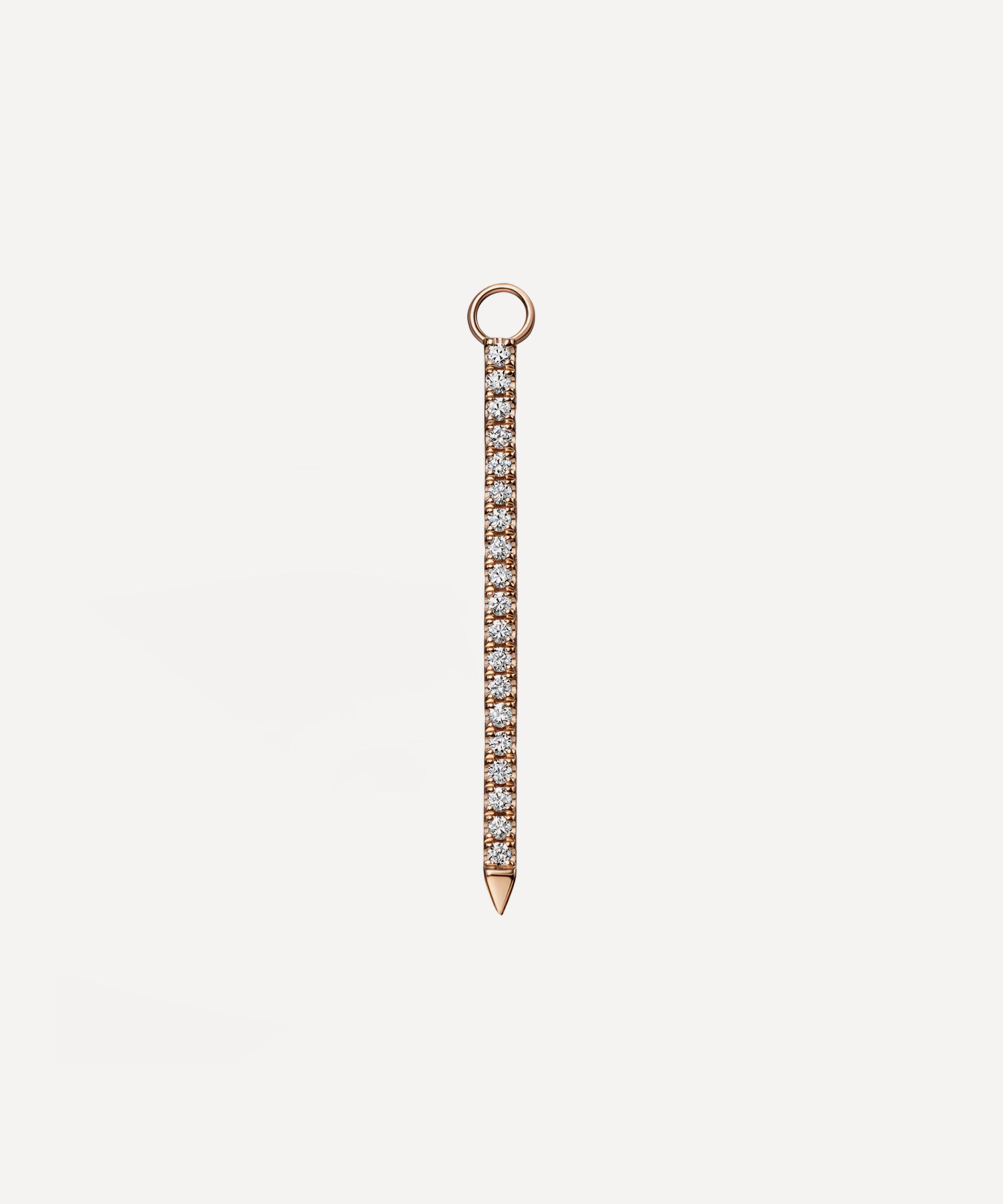 Maria Tash - 18ct 24mm Black and White Diamond Eternity Bar Charm image number 4