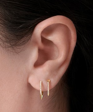Maria Tash - 18ct 11mm Diamond Eternity Bar Charm Threaded Stud Earring image number 2