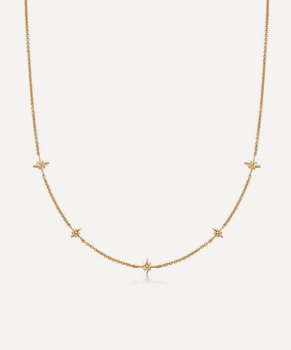 Astley Clarke - Gold Plated Vermeil Silver Celestial White Sapphire Station Necklace image number null