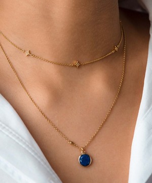 Astley Clarke - Gold Plated Vermeil Silver Celestial White Sapphire Station Necklace image number 1