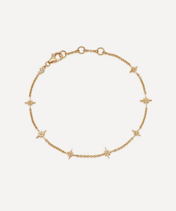 Astley Clarke - Gold Plated Vermeil Silver Celestial White Sapphire Station Bracelet image number null