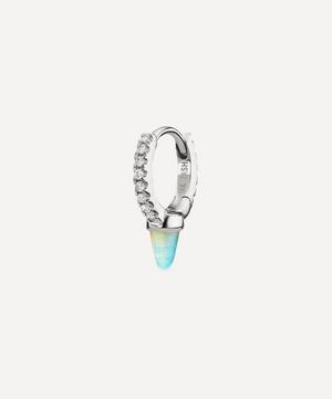 Maria Tash - 18ct 6.5mm Single Short Opal Spike Diamond Eternity Hoop Earring image number 0