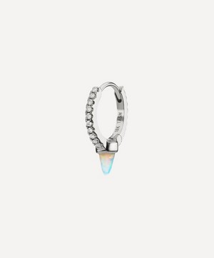 Maria Tash - 18ct 8mm Single Short Opal Spike Diamond Eternity Hoop Earring image number 0
