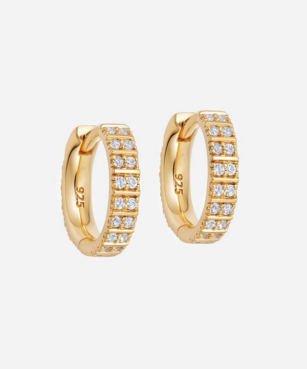 Astley Clarke - Gold Plated Vermeil Silver Celestial Astra White Sapphire Hoop Earrings image number null