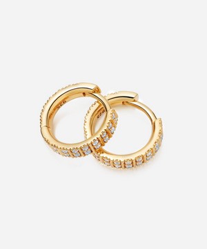 Astley Clarke - Gold Plated Vermeil Silver Celestial Astra White Sapphire Hoop Earrings image number 2