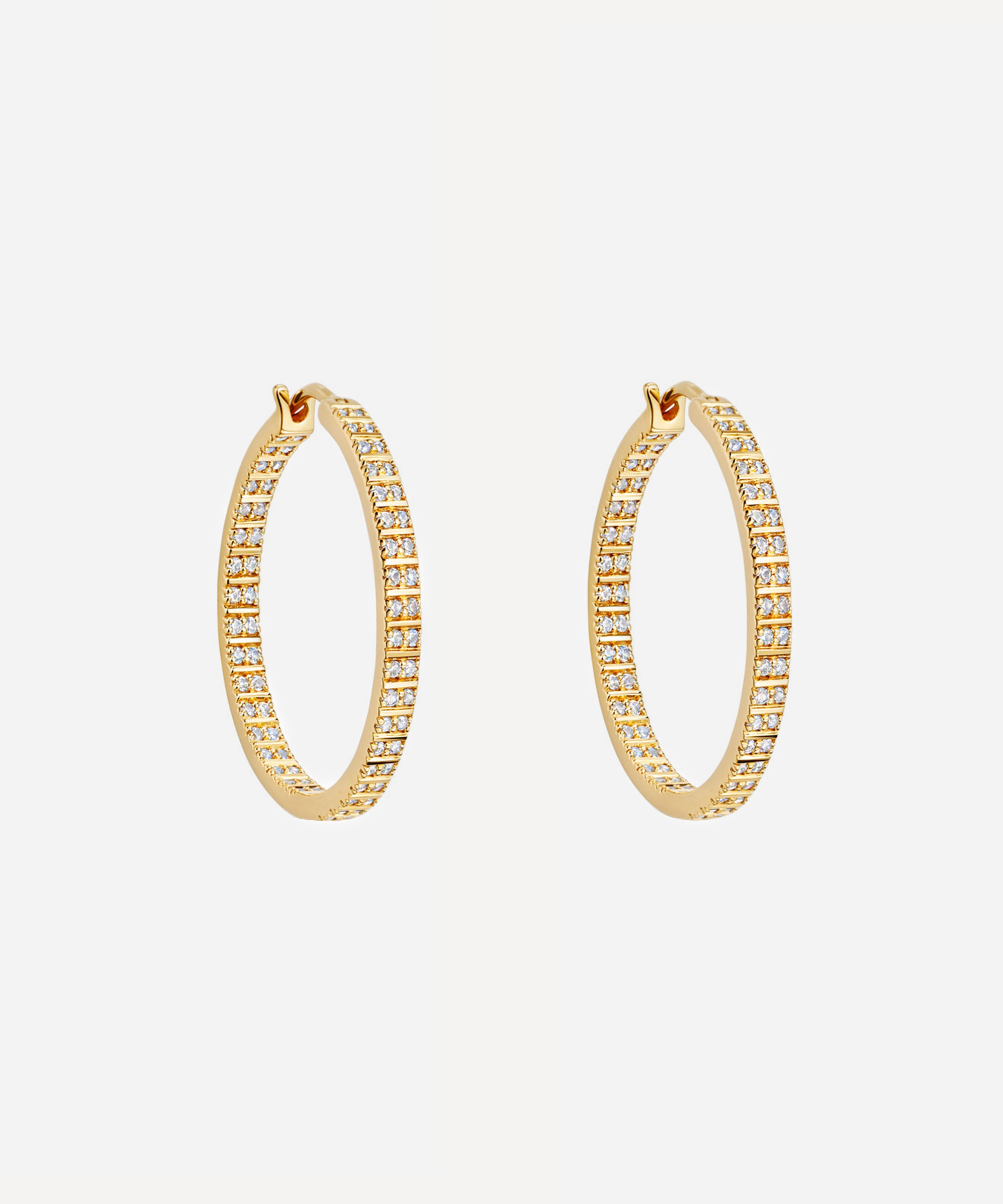 Astley Clarke - Gold Plated Vermeil Silver Celestial Large Astra White Sapphire Hoop Earrings image number null