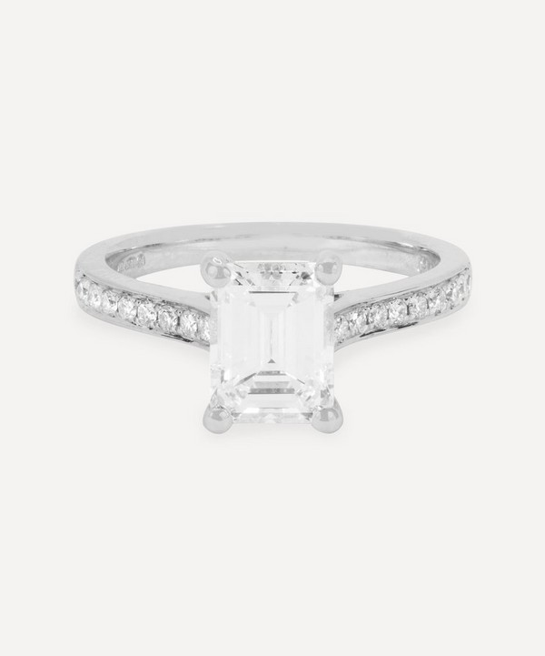Kojis - Platinum 1.58ct Emerald Cut Diamond Ring image number null