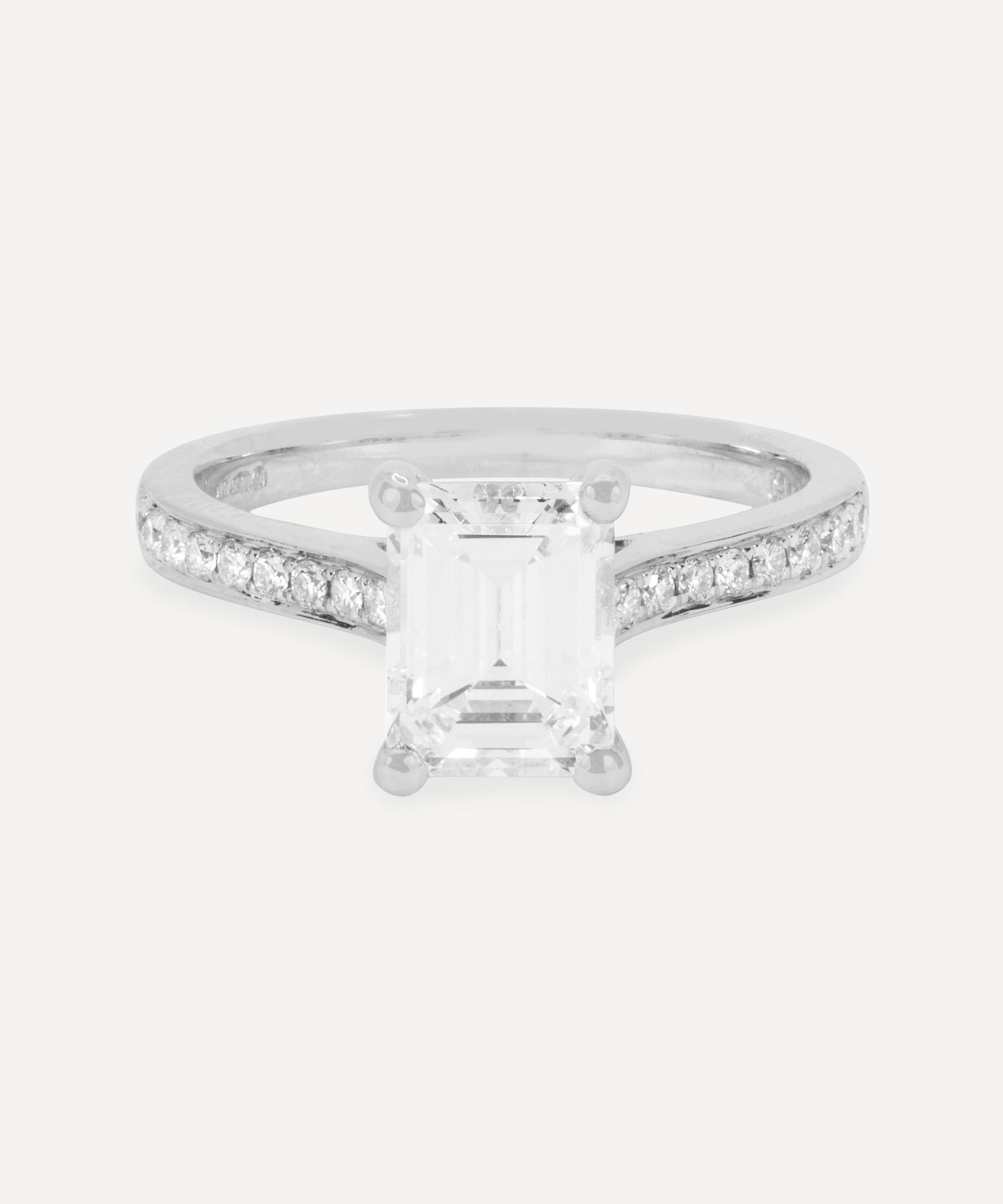 Kojis - Platinum 1.58ct Emerald Cut Diamond Ring image number 0