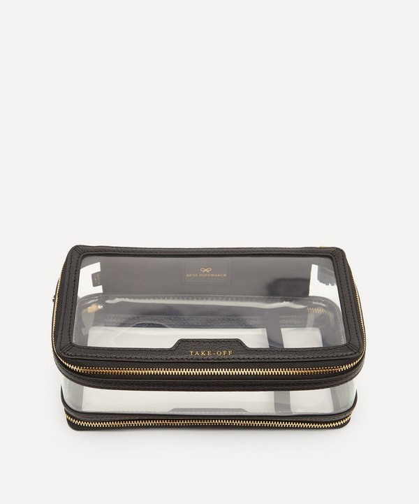 Anya Hindmarch - In-Flight Clear Plastic and Leather Travel Case image number null