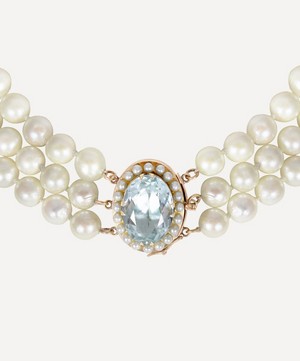 Kojis - Aquamarine and Pearl Three Row Necklace image number 0