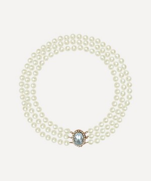Kojis - Aquamarine and Pearl Three Row Necklace image number 2