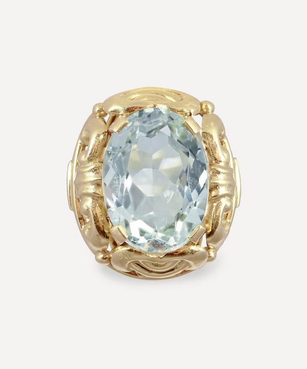 Kojis - Gold Aquamarine Single Stone Ring image number null
