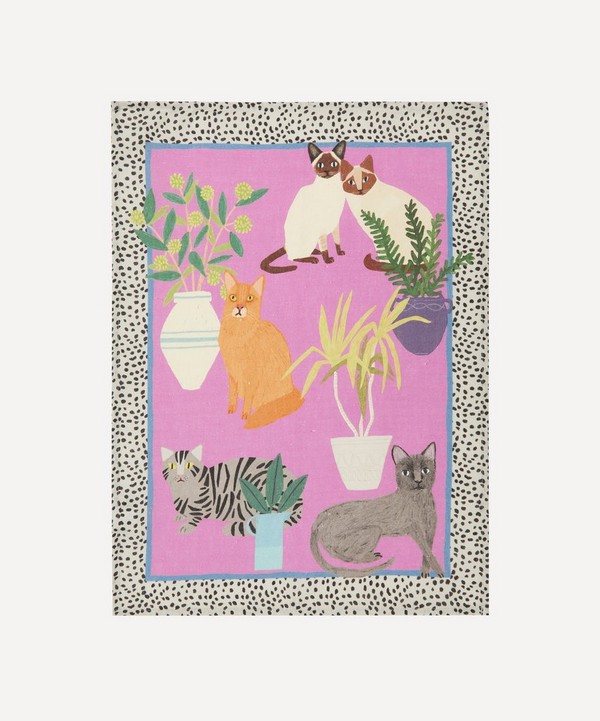 Avenida Home - Cats 70x50cm Linen Tea Towel image number null