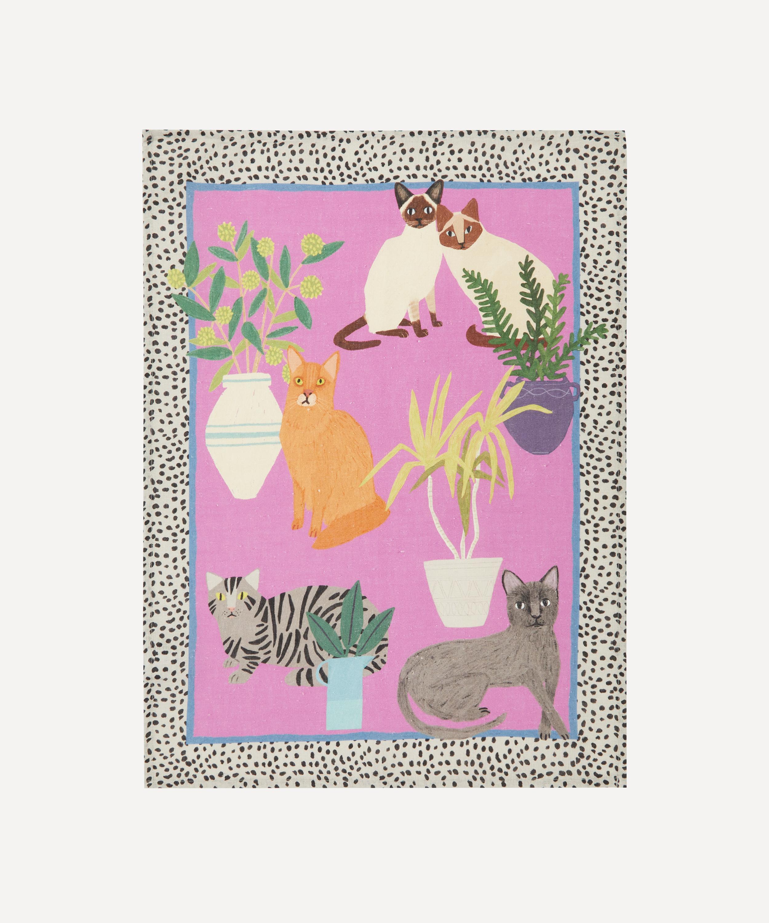 Avenida Home - Cats 70x50cm Linen Tea Towel image number 0