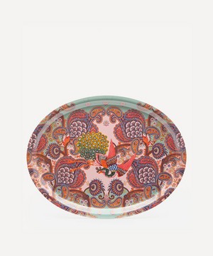Avenida Home - Paisley Floral Oval Birch Wood Tray image number 0