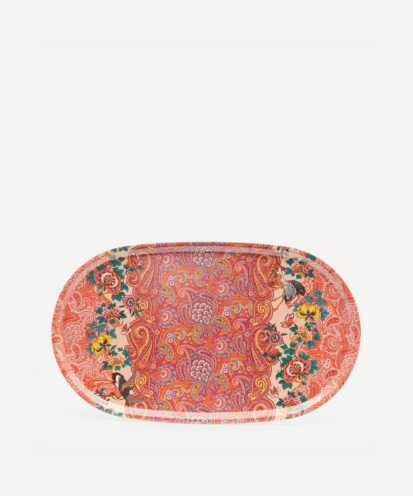 Avenida Home - Paisley Floral Large Oval Birch Wood Tray image number null