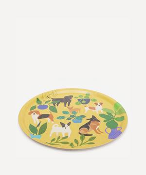 Avenida Home - Dogs Round Birch Wood Tray image number 1