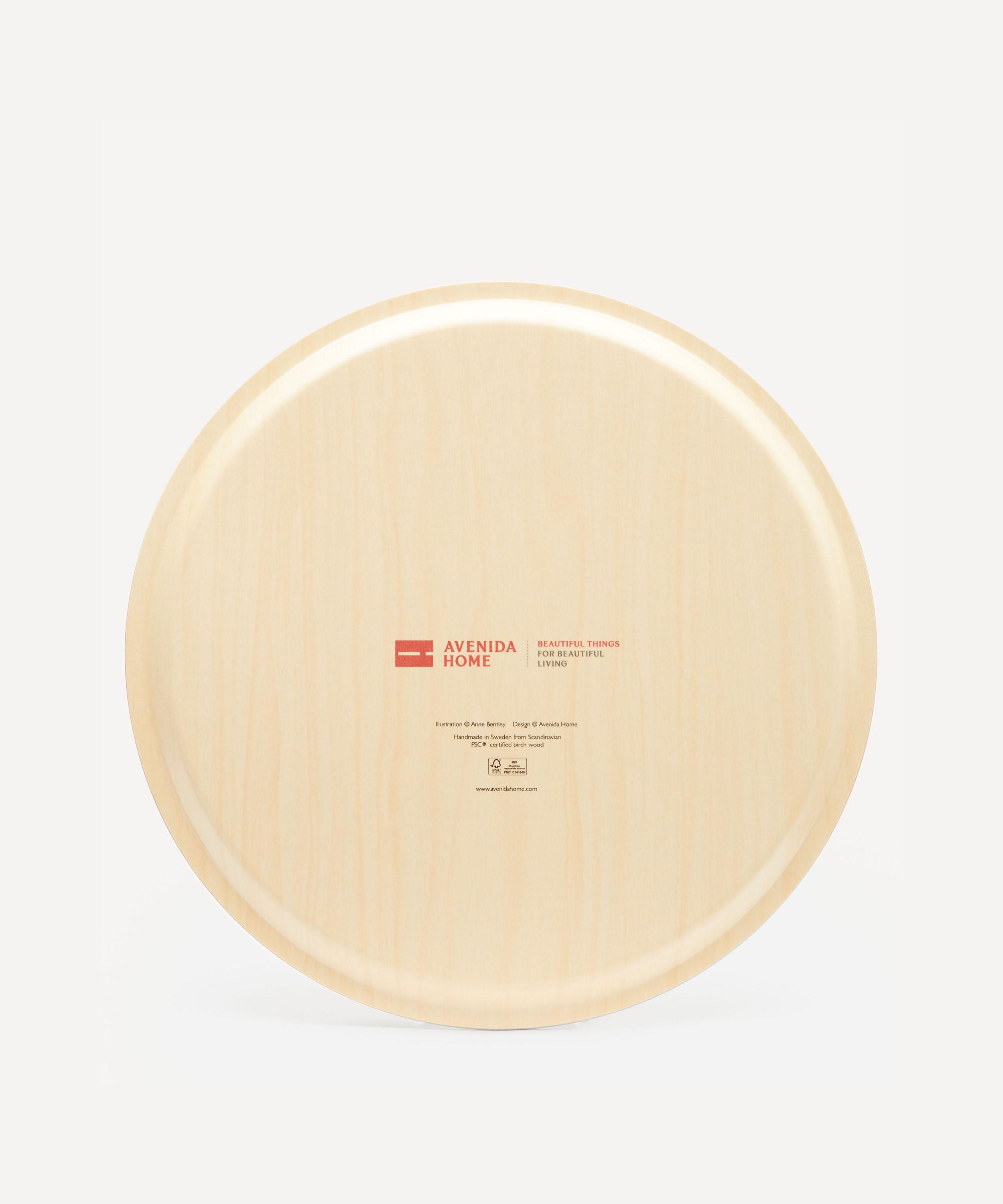 Avenida Home - Roses Round Birch Wood Tray image number 2