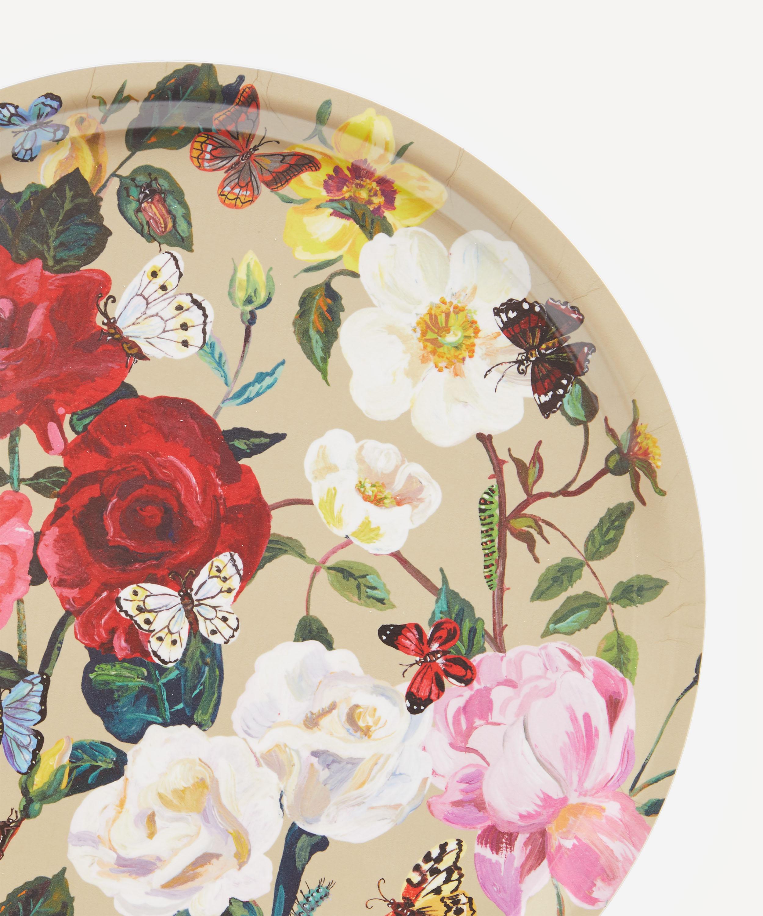 Avenida Home - Roses Round Birch Wood Tray image number 3